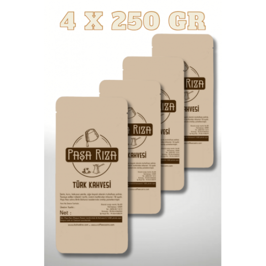 Paşa Rıza Türk Kahvesi 1000 Gr. (4x250 Gr) Paşa Rıza Türk Kahvesi 1000 Gr. (4x250 Gr)