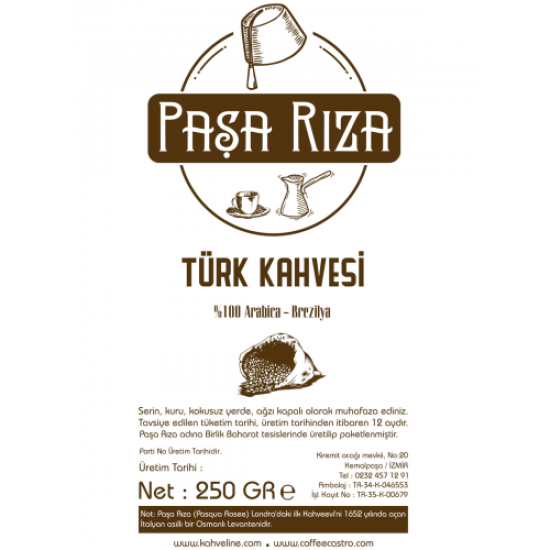Paşa Rıza Türk Kahvesi 250 Gr.